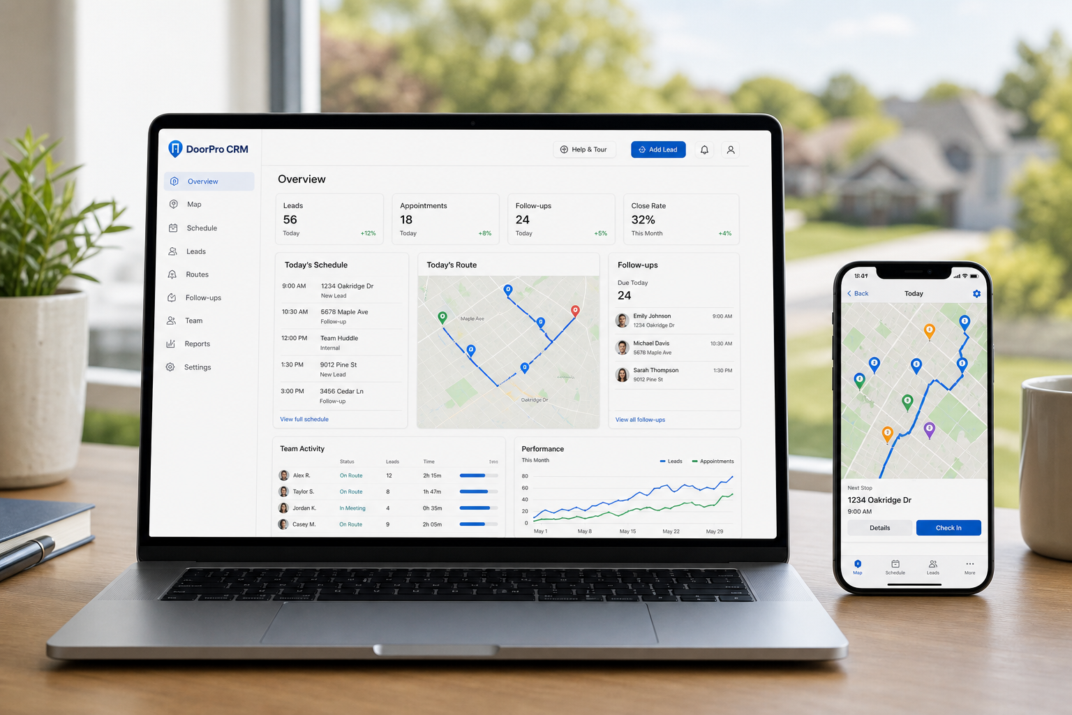 DoorPro desktop and mobile workflow composite